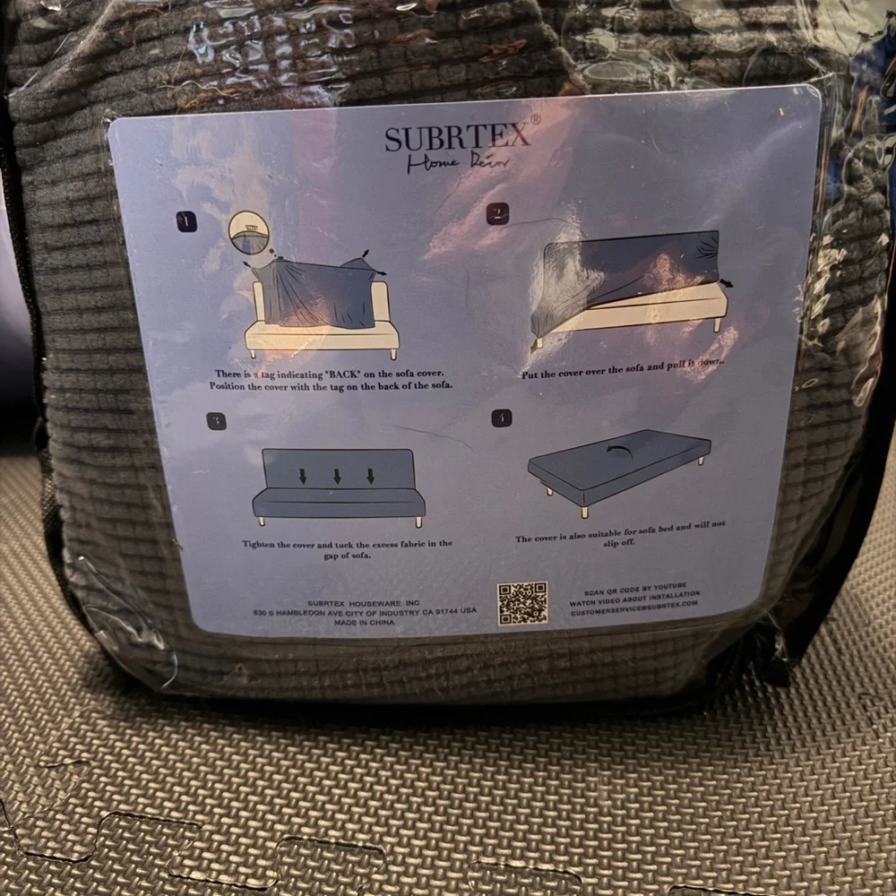 Gray Armless Sofa Slipcover